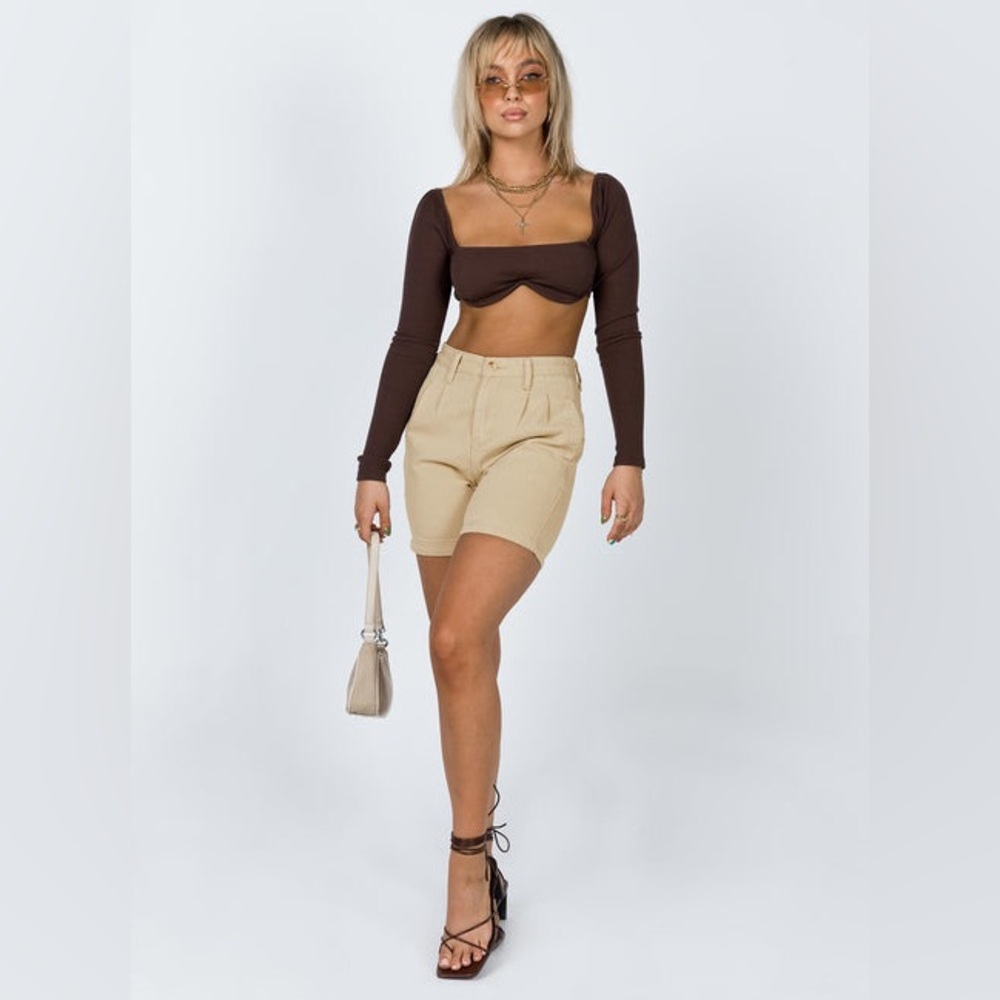 PRINCESS POLLY BECCA LONG SLEEVE CROP TOP